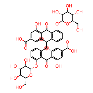 (9S)-9-[(9R)-2-carboxy-4-hydroxy-10-oxo-5-[(2S,3R,4S,5R,6R)-3,4,5-trihydroxy-6-(hydroxymethyl)oxan-2-yl]oxy-9H-anthracen-9-yl]-4-hydroxy-10-oxo-5-[(2S,3R,4S,5R,6R)-3,4,5-trihydroxy-6-(hydroxymethyl)oxan-2-yl]oxy-9H-anthracene-2-carboxylic acid