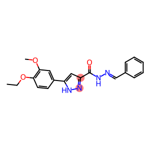 (E)-N-benzylidene-3-(4-ethoxy-3-methoxyphenyl)-1H-pyrazole-5-carbohydrazide