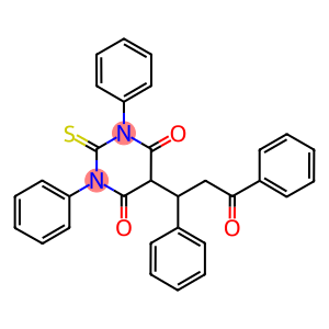 5-(3-oxo-1,3-diphenylpropyl)-1,3-diphenyl-2-thioxodihydro-4,6(1H,5H)-pyrimidinedione