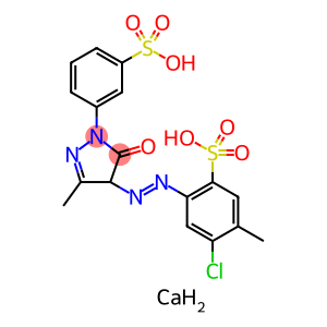 4-Chloro-2-[5-hydroxy-3-methyl-1-(3-sulfophe- nyl)pyrazol-4-ylazo]-5-methylbenzene sulfonic acid, calcium salt