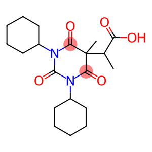 1,3-Dicyclohexyl-alpha,5-dimethyl-2,4,6-trioxohexahydro-5-pyrimidineac etic acid