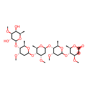 D-arabino-Hexonic acid, O-6-deoxy-3-O-methyl-β-D-galactopyranosyl-(1→4)-O-2,6-dideoxy-3-O-methyl-β-D-ribo-hexopyranosyl-(1→4)-O-2,6-dideoxy-3-O-methyl-β-D-ribo-hexopyranosyl-(1→4)-O-2,6-dideoxy-3-O-methyl-β-D-ribo-hexopyranosyl-(1→4)-2,6-dideoxy-3-O-methyl-, δ-lactone