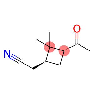 Cyclobutaneacetonitrile, 3-acetyl-2,2-dimethyl-, (1S-trans)- (9CI)