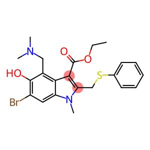 Ethyl 6-bromo-5-hydroxy-1-methyl-4-((dimethylamino)methyl)-2-[(phenylthio)methyl]-1H-indole-3-carboxylate