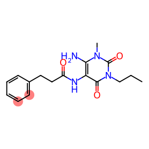 Benzenepropanamide,  N-(6-amino-1,2,3,4-tetrahydro-1-methyl-2,4-dioxo-3-propyl-5-pyrimidinyl)-