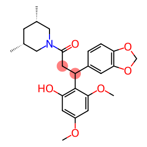 3-(1,3-Benzodioxol-5-yl)-1-(cis-3,5-dimethyl-1-piperidinyl)-3-(2-hydroxy-4,6-dimethoxyphenyl)-1-propanone