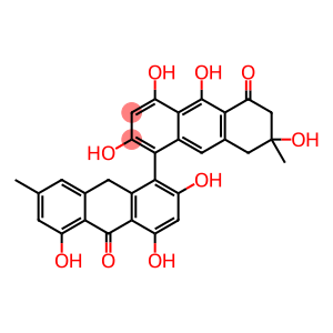 3-Methyl-3,6,8,9-tetrahydroxy-3,4-dihydro-5-[(9,10-dihydro-2,4,5-trihydroxy-7-methyl-10-oxoanthracen)-1-yl]anthracen-1(2H)-one