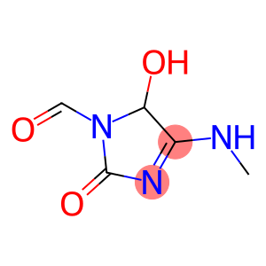 1H-Imidazole-1-carboxaldehyde, 2,5-dihydro-5-hydroxy-4-(methylamino)-2-oxo- (9CI)