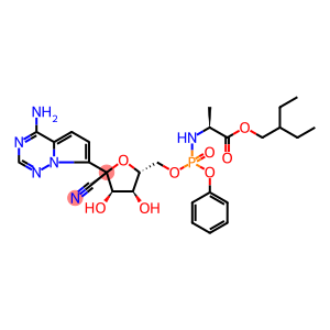 (2S)-2-ethylbutyl 2-(((((2R,3S,4R,5R)-5-(4-aminopyrrolo[2,1-f][1,2,4]triazin-7-yl)-5-cyano-3,4-dihydroxytetrahydrofuran-2-yl)methoxy)(phenoxy)phosphoryl)amino)propanoate