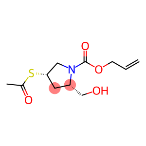 1-Pyrrolidinecarboxylic acid, 4-(acetylthio)-2-(hydroxymethyl)-, 2-propen-1-yl ester, (2S,4S)-