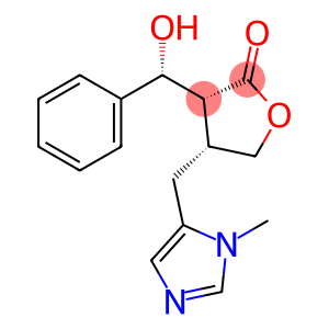 2(3H)-Furanone, dihydro-3-[(R)-hydroxyphenylmethyl]-4-[(1-methyl-1H-imidazol-5-yl)methyl]-, (3R,4R)-