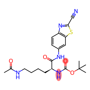Carbamic acid, N-[(1S)-5-(acetylamino)-1-[[(2-cyano-6-benzothiazolyl)amino]carbonyl]pentyl]-, 1,1-dimethylethyl ester