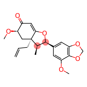 6(2H)-Benzofuranone, 3,3a,4,5-tetrahydro-5-methoxy-2-(7-methoxy-1,3-benzodioxol-5-yl)-3-methyl-3a-(2-propenyl)-, (2R,3S,3aR,5R)- (9CI)