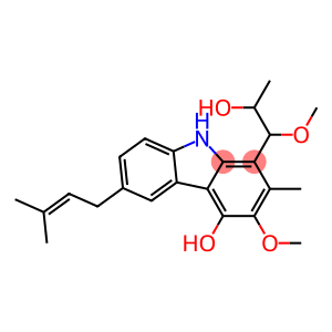 3-Methoxy-2-methyl-1-(2-hydroxy-1-methoxypropyl)-6-(3-methyl-2-butenyl)-9H-carbazol-4-ol