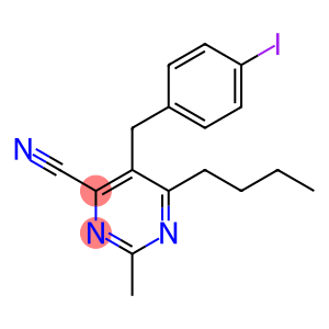 4-Pyrimidinecarbonitrile, 6-butyl-5-[(4-iodophenyl)methyl]-2-methyl-