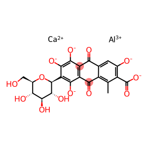 calcium 6-carboxy-1-[[6-carboxy-4,7-dihydroxy-5-methyl-2-oxido-9,10-dioxo-3-[(2R,3S,4S,5S)-3,4,5-trihydroxy-6-(hydroxymethyl)tetrahydropyran-2-yl]oxy-1-anthryl]oxy-hydroxy-alumanyl]oxy-4,7-dihydroxy-5-methyl-9,10-dioxo-3-[(2R,3S,4S,5S)-3,4,5-trihydroxy-6-(hydroxymethyl)tetrahydropyran-2-yl]oxy-anthracen-2-olate trihydrate
