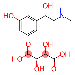 (S)-(beta-,3-dihydroxyphenethyl)methylammonium hydrogen [R-(R*,R*)]-tartrate
