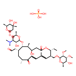[(2R,3R,4E,6E,9R,11R,12S,13S,14R)-12-{[3,6-dideoxy-4-O-(2,6-dideoxy-3-C-methyl-α-L-ribo-hexopyranosyl)-3-(dimethylamino)-β-D-glucopyranosyl]oxy}-2-ethyl-14-hydroxy-5,9,13-trimethyl-8,16-dioxo-11-(2-oxoethyl)oxacyclohexadeca-4,6-dien-3-yl]methyl 6-deoxy-2,3-di-O-methyl-β-D-allopyranoside phosphate (salt)