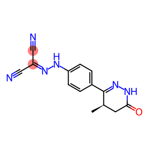 Mesoxalonitrile (-)-(p((R)-1,4,5,6-tetrahydro-4-methyl-6-oxo-3-pyridazinyl)phenyl)hydrazone