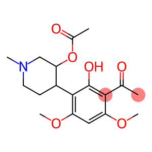 4-(3-乙酰基-2-羟基-4,6-二甲氧基苯基)-1-甲基哌啶-3-基乙酸酯