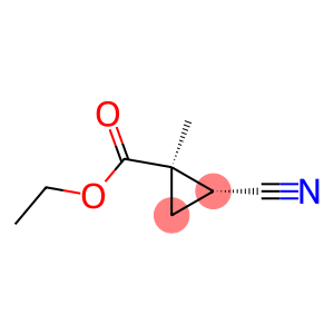 Cyclopropanecarboxylic acid, 2-cyano-1-methyl-, ethyl ester, trans- (9CI)