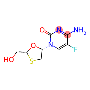 4-Amino-5-fluoro-1-[(2R,5S)-2-hydroxymethyl)-1,3-oxathiolan-5-yl]-2-(1H-pyrimidinone, (-)-FTC, (-)-b-23Dideoxy-5-fluoro-3thiacytidine, 524W91, BW-52491, Coviracil,