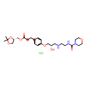 Benzenepropanoic acid, 4-(2-hydroxy-3-((2-((4-morpholinylcarbonyl)amino)ethyl)amino)propoxy)-, (2,2-dimethyl-1,3-dioxolan-4-yl)methyl ester, (S-(R*,R*))-, hydrochloride