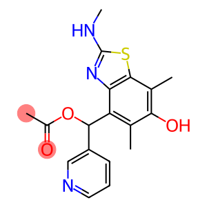4-Benzothiazolemethanol,  6-hydroxy-5,7-dimethyl-2-(methylamino)--alpha--3-pyridinyl-,  -alpha--acetate  (9CI)