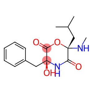 2,5-Morpholinedione, 3-hydroxy-6-(methylamino)-6-(2-methylpropyl)-3-(phenylmethyl)-, trans- (9CI)