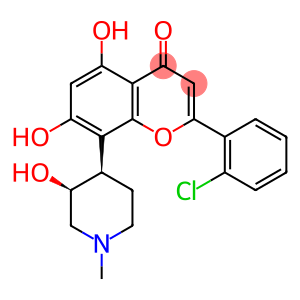(-)cis-5,7-Dihydroxy-2-(2-chlorophenyl)-8-(4-(3-hydroxy-1-methyl)piperidinyl)-4H-1-benzopyran-4-one