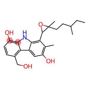9H-Carbazole-1,6-diol, 4-(hydroxymethyl)-7-methyl-8-[3-methyl-3-(3-methylpentyl)oxiranyl]- (9CI)