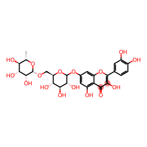 4H-1-Benzopyran-4-one, 7-[[6-O-(6-deoxy-α-L-mannopyranosyl)-β-D-glucopyranosyl]oxy]-2-(3,4-dihydroxyphenyl)-3,5-dihydroxy-