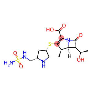 (+)-(4r,5s,6s)-6-[(1r)-1-hydro-xyethyl]-4-methyl-7-oxo-3-[[(3s,5s)-5-[(sulfamoylamino)-methyl]-3-pyrrolidinyl]thio]-1-azabicyclo[3.2.0]hept-2-ene-2-carboxylic acid