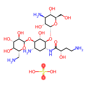 (2R)-4-amino-N-{(1R,2S,3S,4R,5S)-5-amino-2-[(3-amino-3-deoxy-α-D-glucopyranosyl)oxy]-4-[(6-amino-6-deoxy-α-D-glucopyranosyl)oxy]-3-hydroxycyclohexyl}-2-hydroxybutanamide sulfate (salt)
