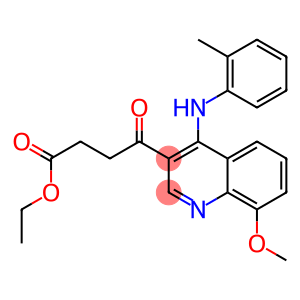 3-(3-(ethoxycarbonyl)propionyl)-8-methoxy-4-((2-methylphenyl)amino)quinoline