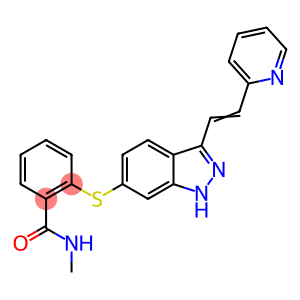 Benzamide, N-methyl-2-[[3-[2-(2-pyridinyl)ethenyl]-1H-indazol-6-yl]thio]-