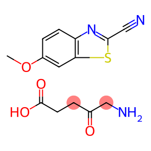 Pentanoic acid, 5-amino-4-oxo-, mixt. with 6-methoxy-2-benzothiazolecarbonitrile (9CI)