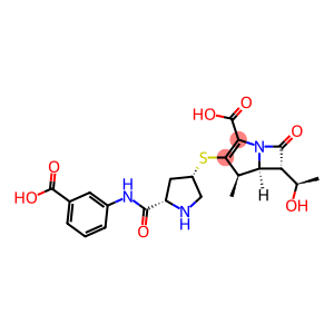 sodium(4R,5S,6S)-3-(((3S,5S)-5-((3-carboxylatophenyl)carbamoyl)pyrrolidin-1-ium-3-yl)thio)-6-((R)-1-hydroxyethyl)-4-methyl-7-oxo-1-azabicyclo[3.2.0]hept-2-ene-2-carboxylate