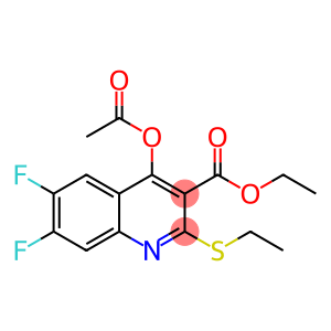 3-Quinolinecarboxylic acid, 4-(acetyloxy)-2-(ethylthio)-6,7-difluoro-, ethyl ester