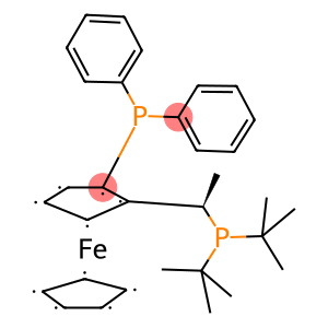 (R)-1-[(S)-2-(Diphenylphosphino)ferrocenyl]-ethyl-di-tert-butylphosphine, Manufactured by Solvias AG