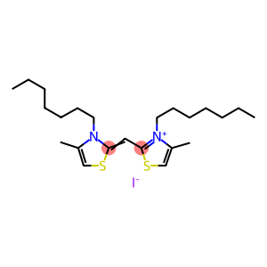 3-heptyl-2-[(3-heptyl-4-methyl-3H-thiazol-2-ylidene)methyl]-4-methylthiazolium iodide