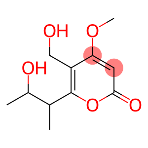 2H-Pyran-2-one, 5-(hydroxymethyl)-6-(2-hydroxy-1-methylpropyl)-4-methoxy- (9CI)