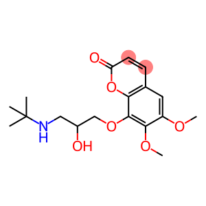 6,7-dimethoxy-8-(3-tert-butylamino-2-hydroxypropoxy)-2H-1-benzopyran-2-one