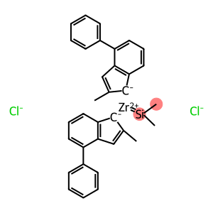 Dichloro[(dimethylsilylene)bis[(1,2,3,3a,7a-η)-2-methyl-4-phenyl-1H-inden-1-ylidene]]zirconium