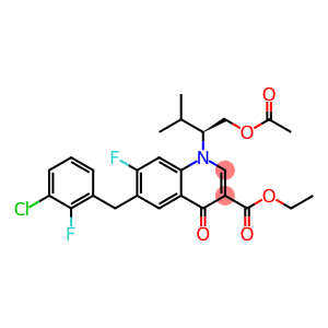 3-Quinolinecarboxylic acid, 1-[(1S)-1-[(acetyloxy)methyl]-2-methylpropyl]-6-[(3-chloro-2-fluorophenyl)methyl]-7-fluoro-1,4-dihydro-4-oxo-, ethyl ester