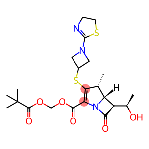 (1R,5S,6S)-6-[1(R)-Hydroxyethyl]-1-methyl-2-[1-(2-thiazolin-2-yl)azetidin-3-ylsulfanyl]-1-carba-2-penem-3-carboxylic acid pivaloyloxymethyl ester