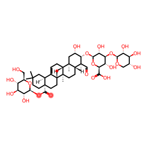 β-D-Glucopyranosiduronic acid, (2β,3β,4α)-28-(β-D-glucopyranosyloxy)-2-hydroxy-23,28-dioxoolean-12-en-3-yl 3-O-β-D-xylopyranosyl-