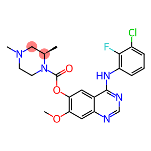 1-PIPERAZINECARBOXYLIC ACID, 2,4-DIMETHYL-, 4-[(3-CHLORO-2-FLUOROPHENYL)AMINO]-7-METHOXY-6-QUINAZOLINYL ESTER