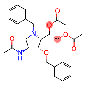 Acetamide, N-5-1,2-bis(acetyloxy)ethyl-4-(phenylmethoxy)-1-(phenylmethyl)-3-pyrrolidinyl-, 3S-3.alpha.,4.beta.,5.beta.(R*)-