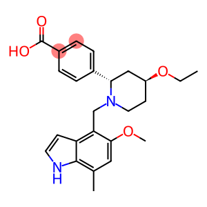 4-((2S,4S)-4-ethoxy-1-((5-methoxy-7-methyl-1H-indol-4-yl)methyl)piperidin-2-yl)benzoicacid
